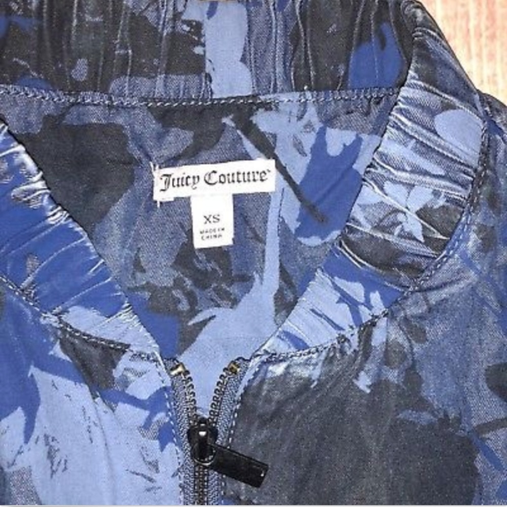 Juicy Couture zip up Blue Fatigue bomber jacket - Picture 3 of 4